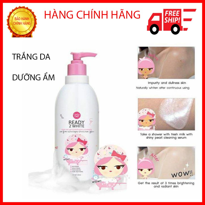 Sữa tắm trắng da Ready 2 white one day whitener Cathy Doll 450ml Thái Lan