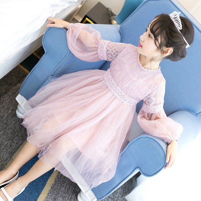 ✨CindyMom✨ Đầm công chúa vải ren voan thời trang dự tiệc cho bé gái Quần áo trẻ em