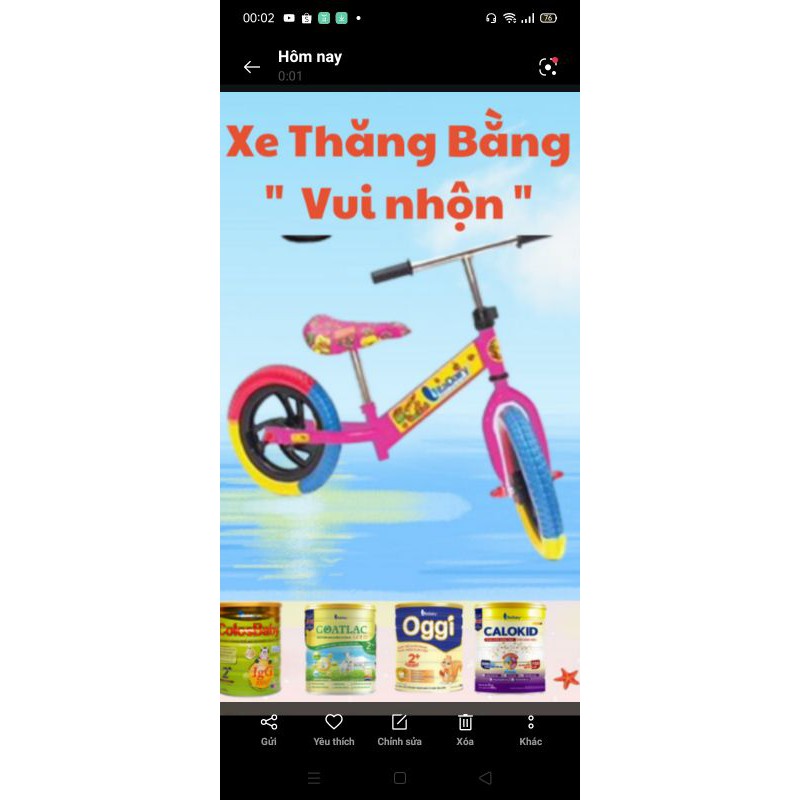 xe thăng bằng cho bé quà tặng từ sữa vitadary