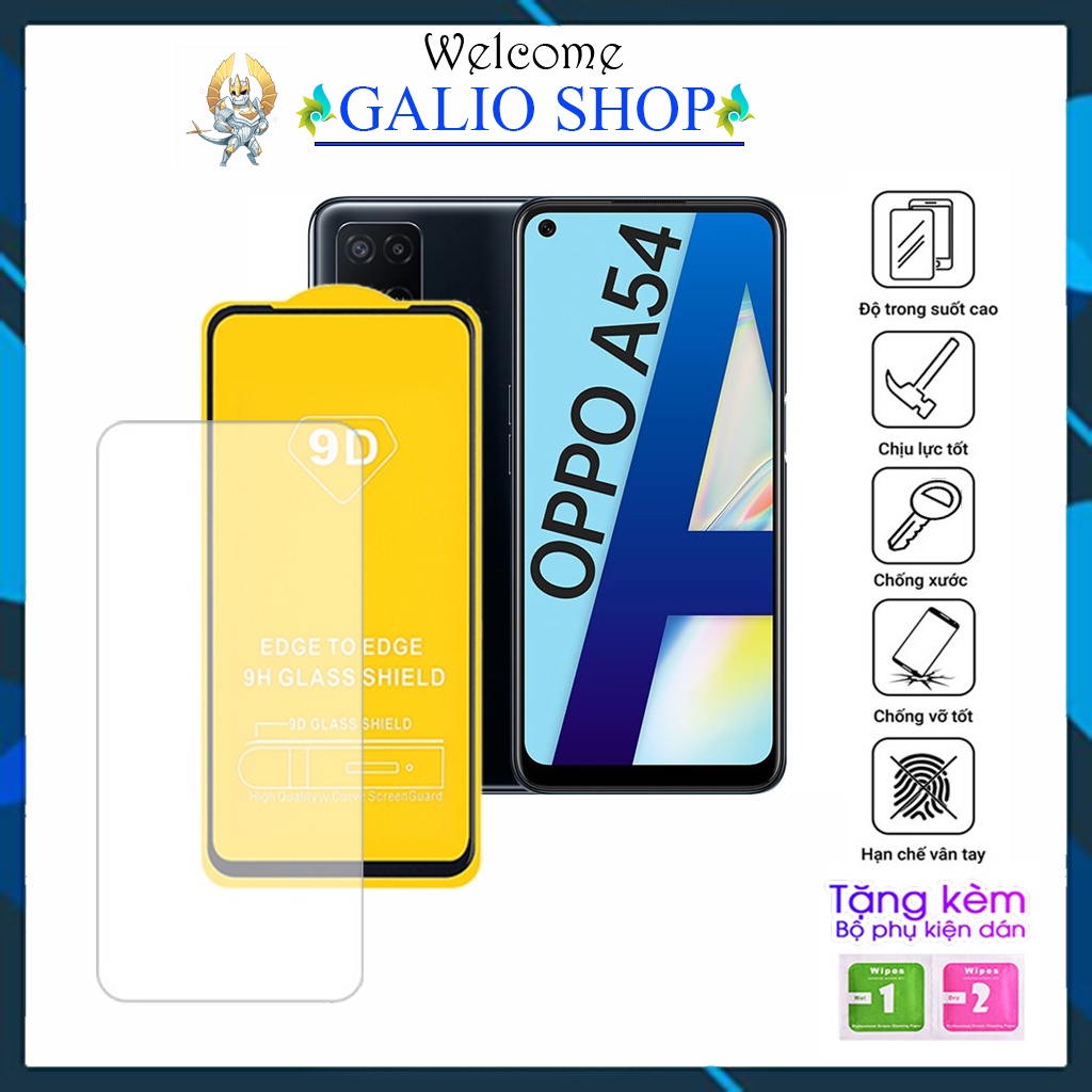Kính cường lực Oppo A54 A74 A94 full màn trong suốt 9D cao cấp độ cứng 21H chống trầy xước rơi vỡ màn hình