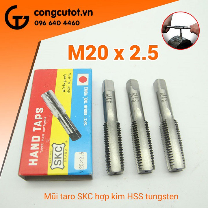 BỘ 3 MŨI TARO TAY SKC M20 X 2.5 NHẬT BẢN