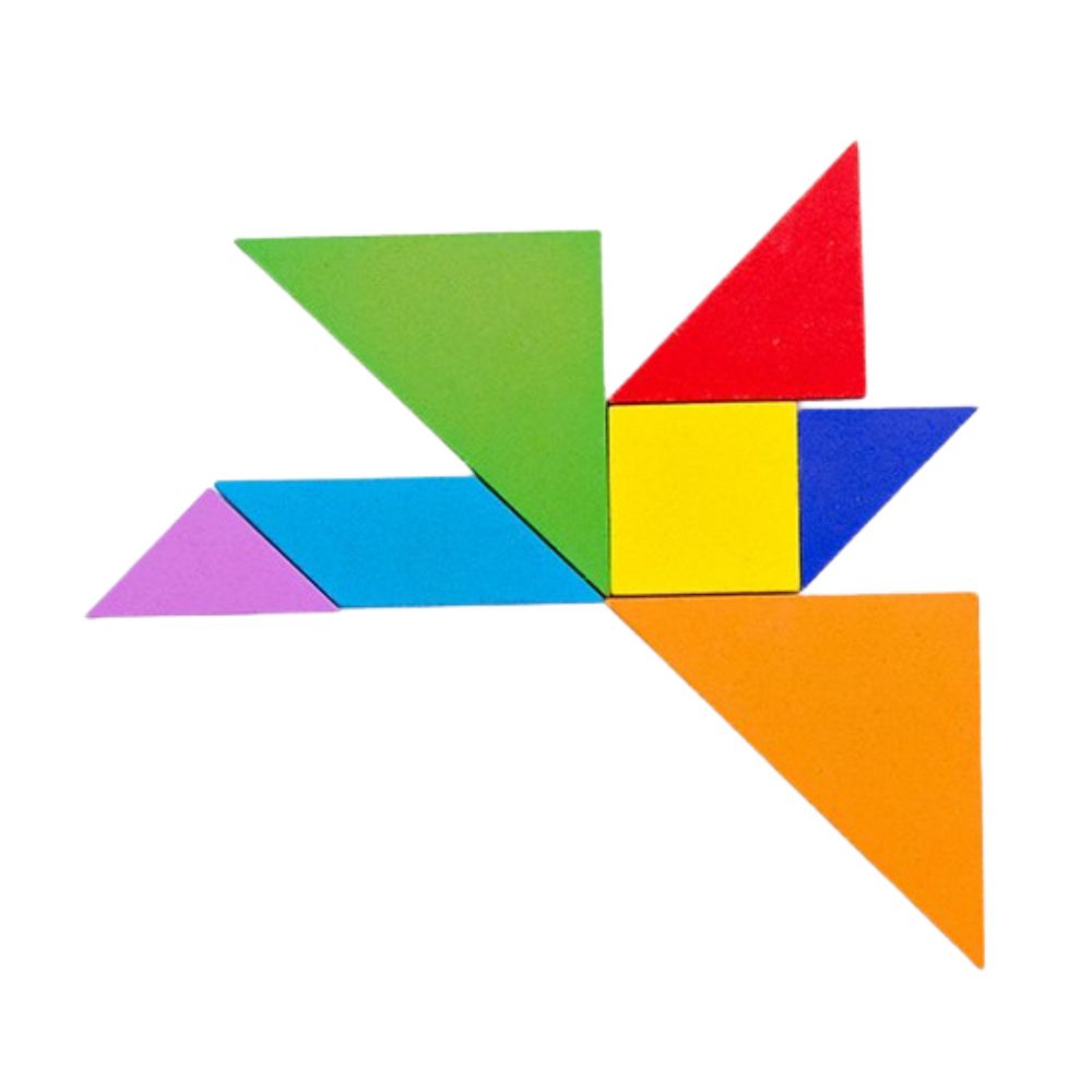 Đồ chơi trí tuệ Tangram Pison bộ ghép hình 7 miếng nhiều màu bằng gỗ kích thích tư duy sáng tạo cho trẻ - PVN2816