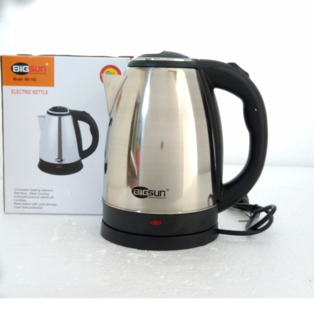 [Mã ELORDER5 giảm 10K đơn 20K] Bình đun Siêu Tốc Inox Bigsun KB-1500 - hàng chính hãng