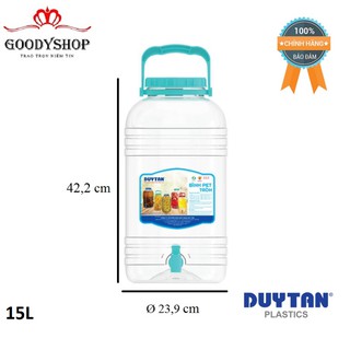 Bình PET Đựng Nước Tròn Có Vòi 15 Lít Duy Tân (Ø 23,9 x 42,2 cm) No.626 GOODYSHOP