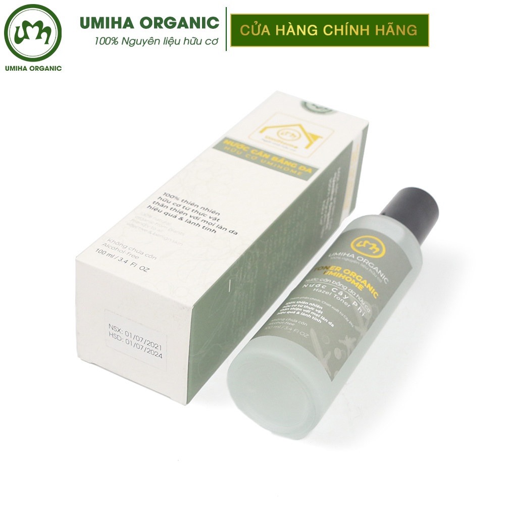 Nước Cân Bằng Da Cây Phỉ Hữu Cơ Umiha 50/100ml| Giúp Làm Sạch Cấp Ẩm Dịu Nhẹ Hiệu Quả