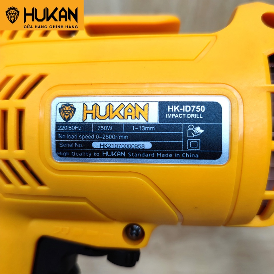Máy khoan HUKAN 13mm HK-ID750 có chức năng khoan tường