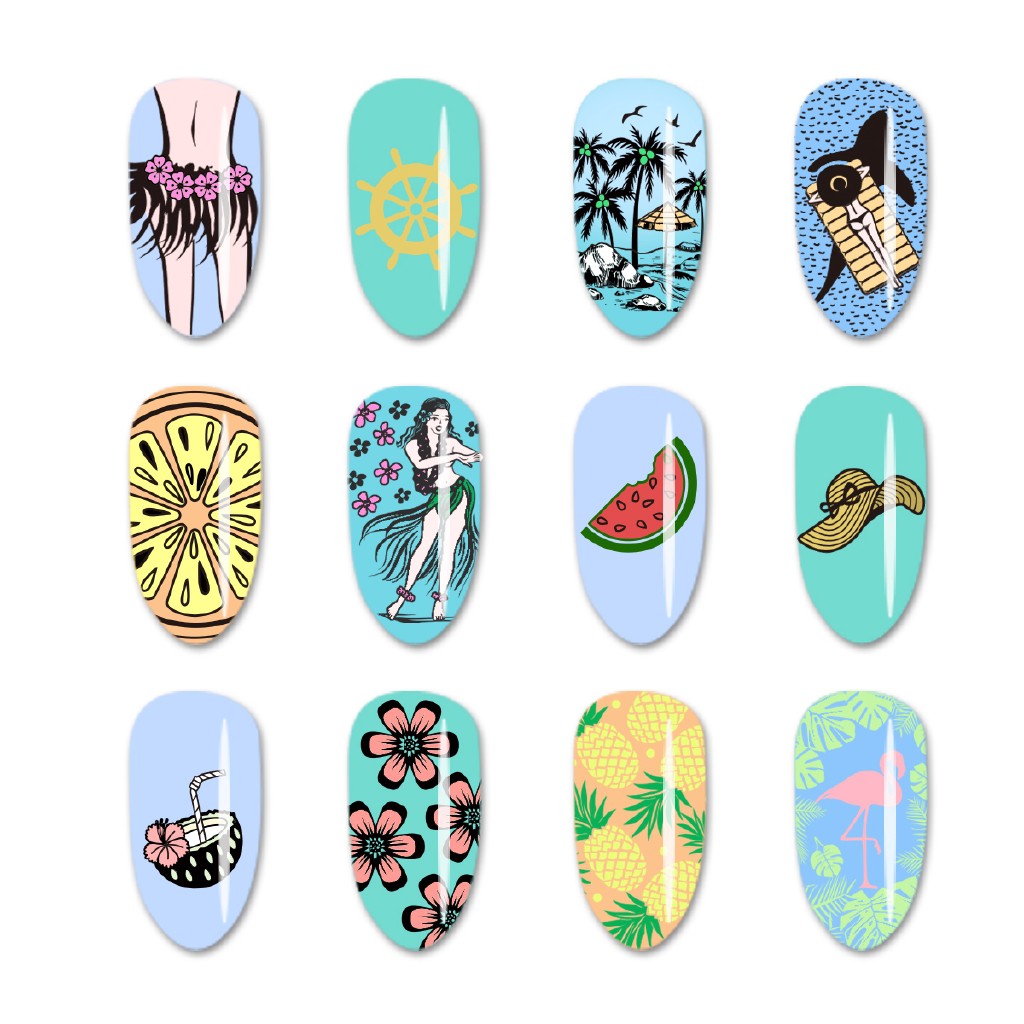 [Hàng mới về] Bộ khuôn hình trang trí móng tay nhiều kiểu đẹp mắt