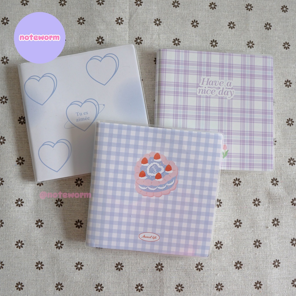 Sổ tay form vuông ruột Caro bìa bọc nhựa màu pastel xinh xắn