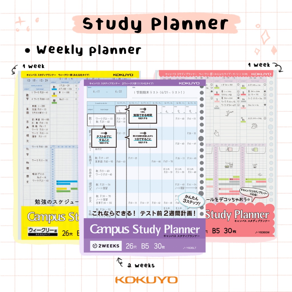 Giấy Đục Lỗ Refill Sổ Còng B5 Study Planner Kokuyo