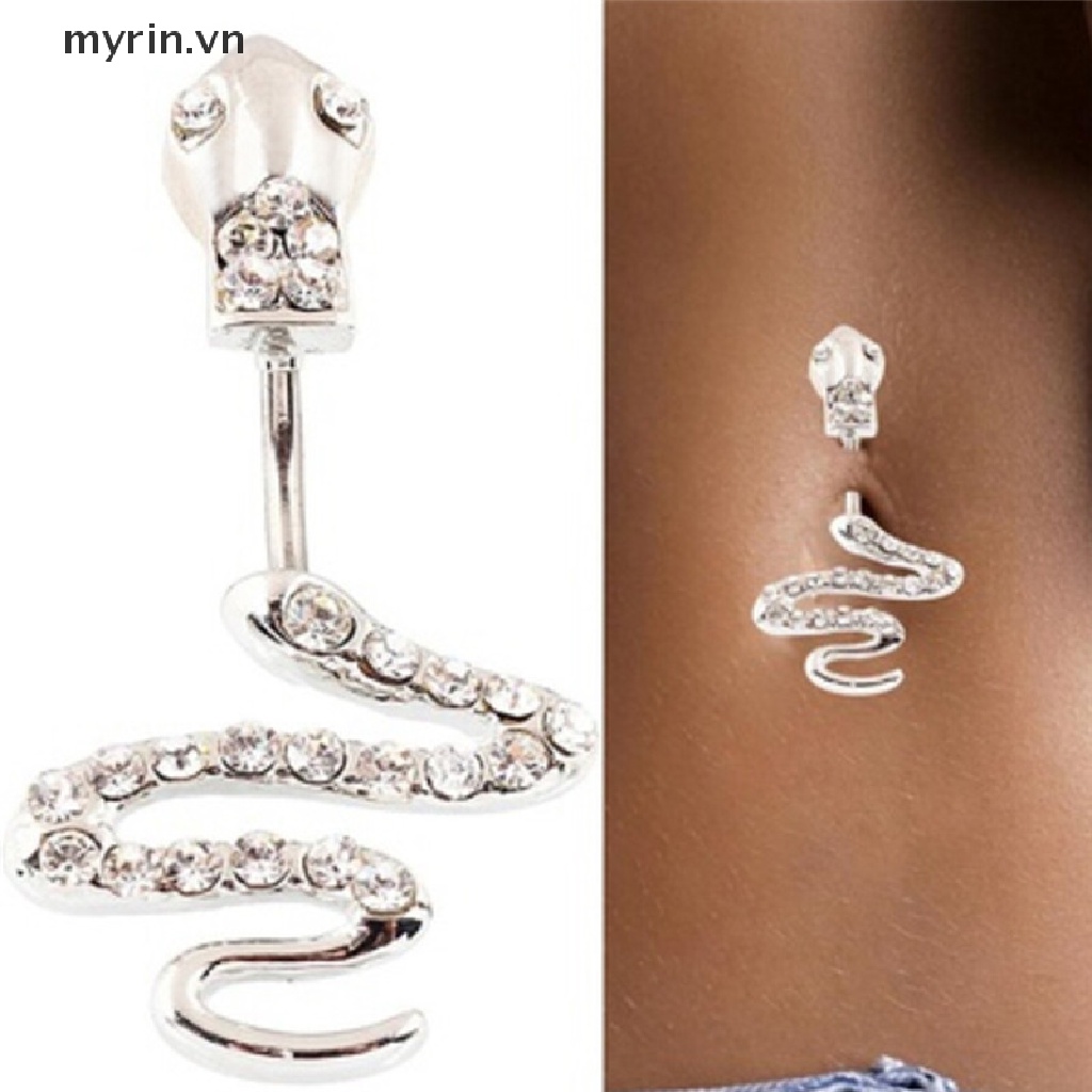 Khuyên Rốn Hình Rắn Chất Liệu Thép Không Gỉ Cá Tính