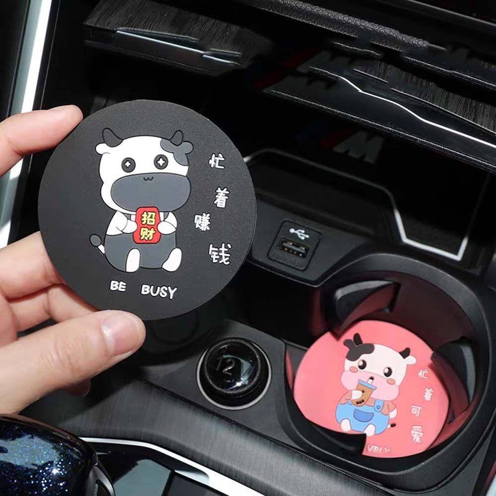Rebuy1 Miếng Lót Cốc Bằng Silicon Chống Trượt Hình Động Vật Hoạt Hình Dễ Thương Trang Trí Nội Thất Xe Hơi