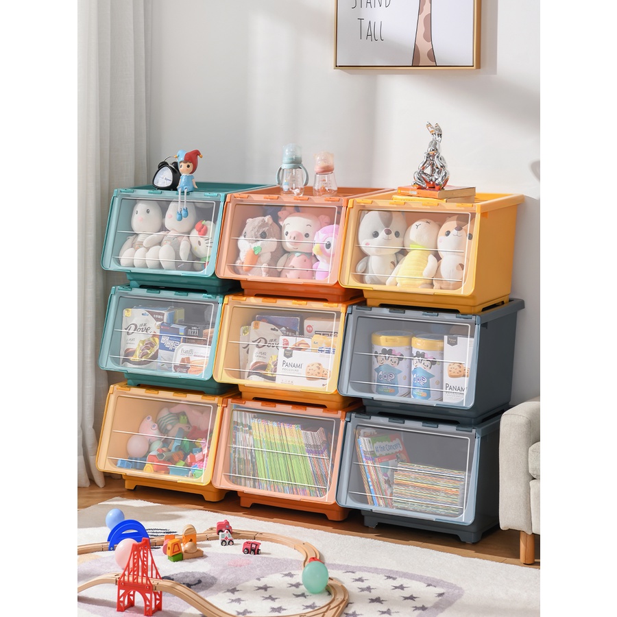 Hộp đựng đồ chơi trong suốt nắp lật tiện dụng