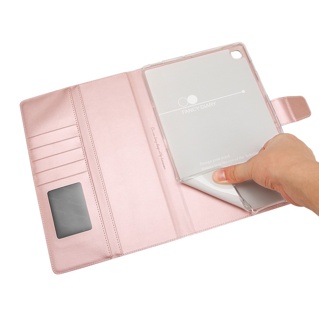 Bao da Samsung Galaxy Tab A7 10.4 (2020) T500/T505 dạng ví có ngăn đựng thẻ, đựng tiền, quai gập chính hãng HanMan | BigBuy360 - bigbuy360.vn