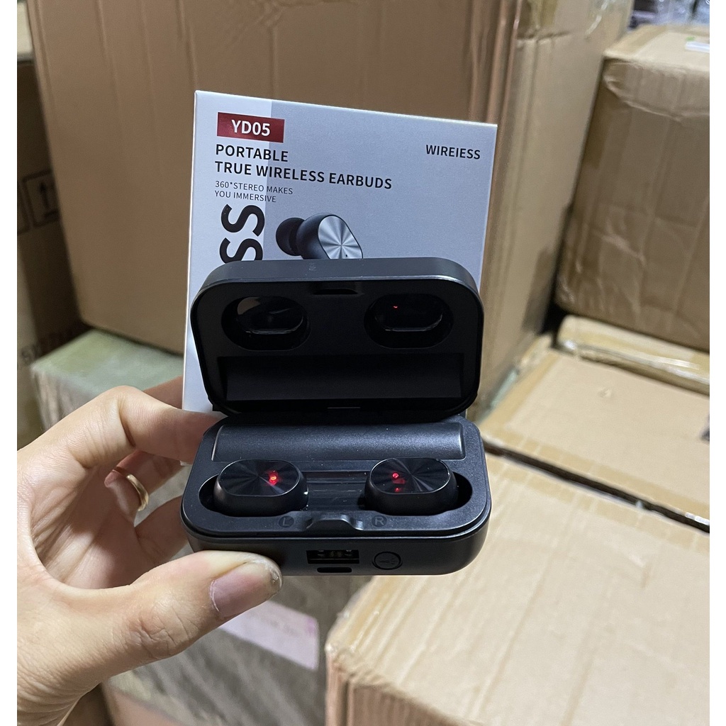 Pin Bluetooth YD05 V5 3 Nắp Lật Với Đèn Flash