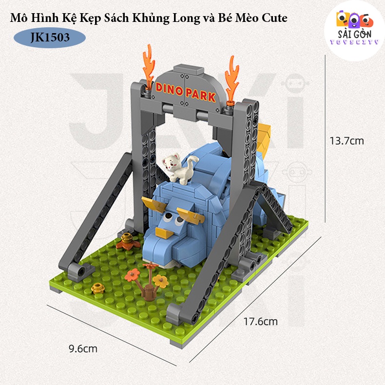 Đồ Chơi Lắp Ráp Kiểu LEGO Mô Hình Đồ Dùng Học Tập Khủng Long Fun Desk Cho Bé Siêu Dễ Thương JAKI Với 250+ PCS