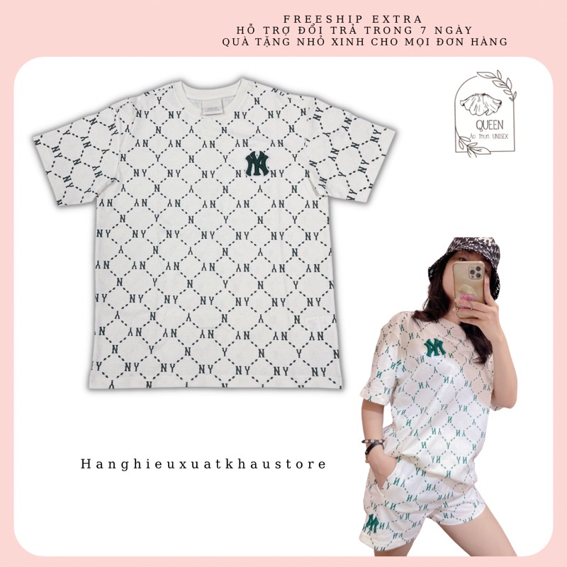 Áo thun MLB thời trang Nam Nữ cotton 4c logo N/y mono Xuất xịn
