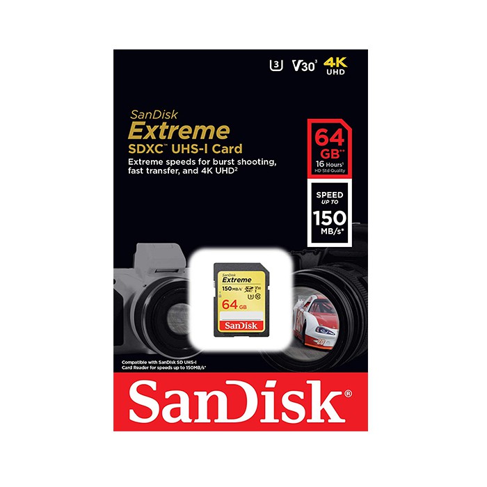 Thẻ Nhớ Sandisk Extreme Uhs I Sdxc 64gb (150mb / Sec