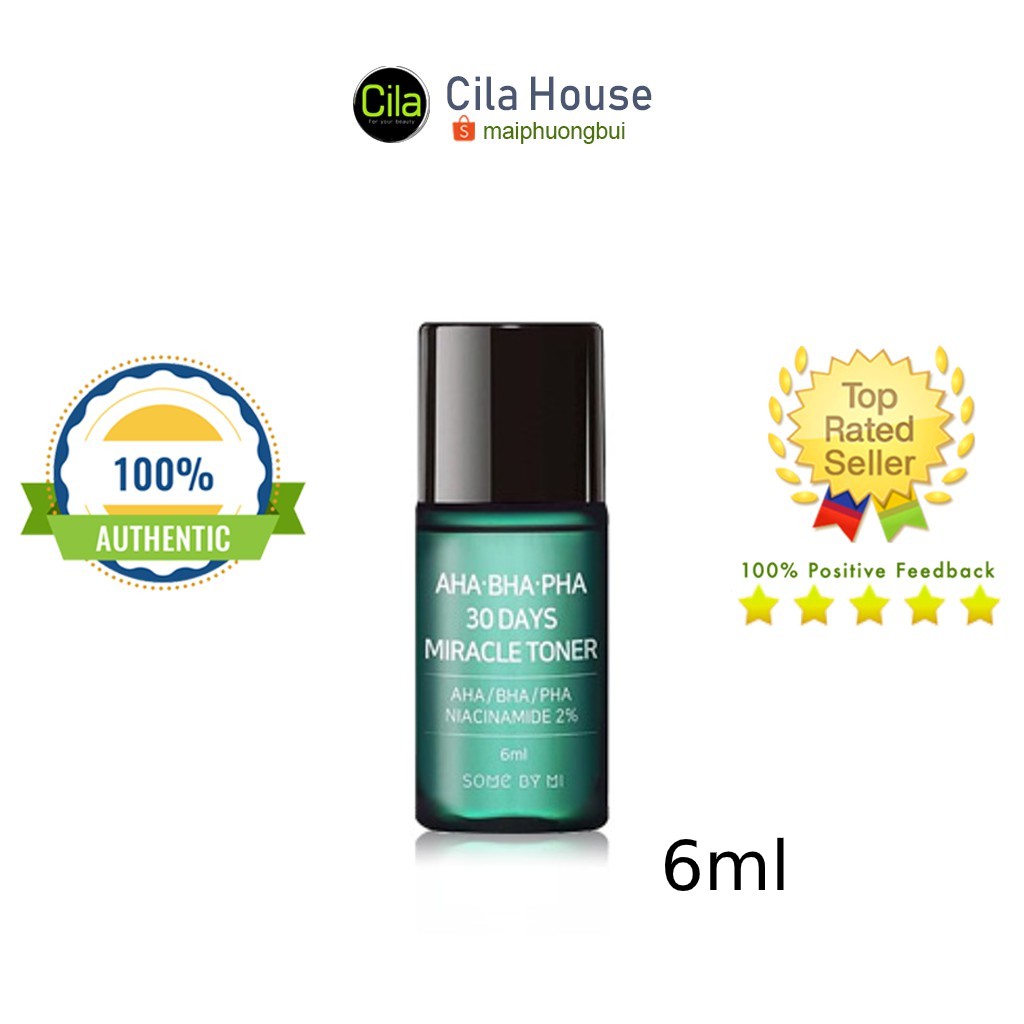 Nước Hoa Hồng Giảm Mụn Some By Mi AHA-BHA-PHA 30 Days Miracle Toner 6ml - Cila House