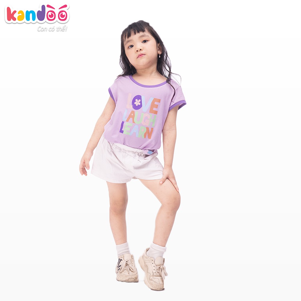 Áo T-shirt bé gái KANDOO, in hình đáng yêu thoải mái hoạt động, 100% cotton cao cấp mềm mịn, thoáng mát- DG16TS06