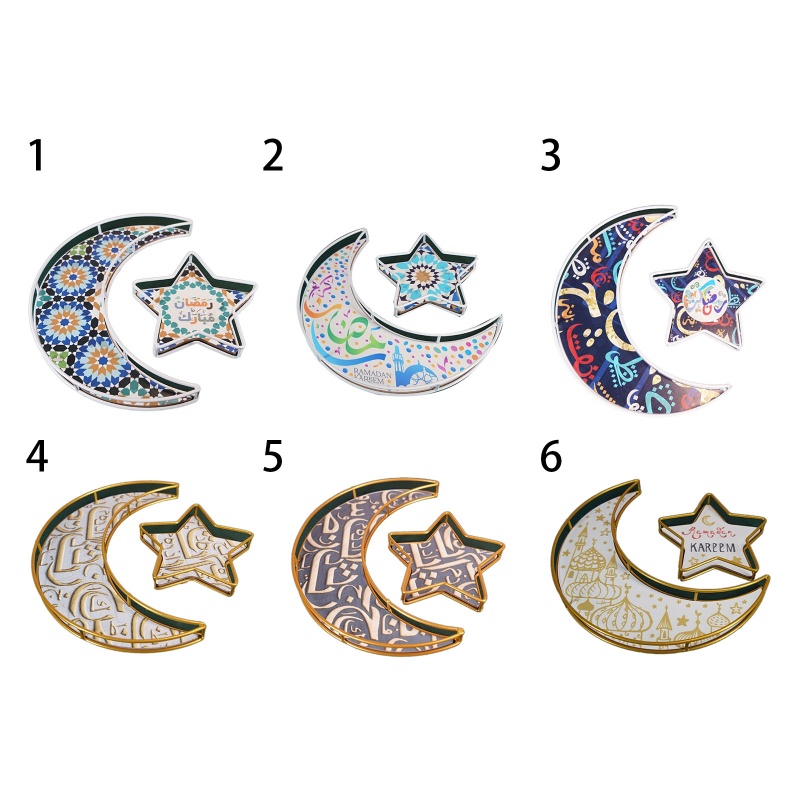 Khay Đựng Món Tráng Miệng Hình Trăng Sao Phong Cách Ramadan