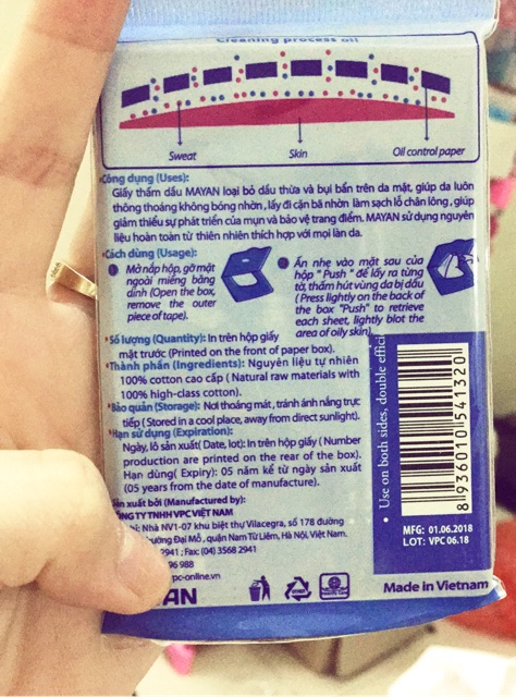 Giấy thấm dầu Mayan Skincare 100 miếng | BigBuy360 - bigbuy360.vn