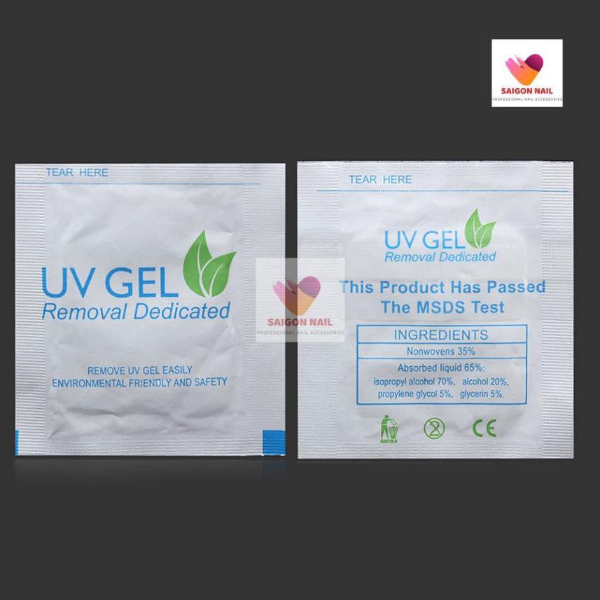 Giấy ủ tháo gel - UV Gel Removal Dedicated ( 200 miếng / hộp )