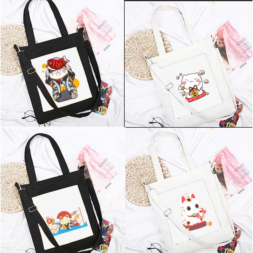 Túi đeo chéo gấu thỏ cherry berry TĐC14 bao tote Mèo may mắn thần tượng thời trang hoạt hình cute