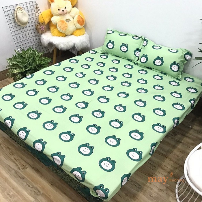 Ga gối poly cotton chun bọc đệm kèm 2 vỏ gối kích thước m6 và m8 nhiều mẫu