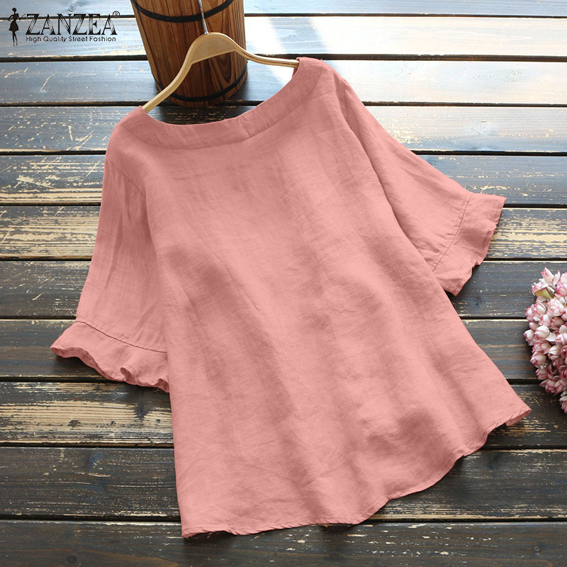 ZANZEA Áo Peplum Tay Ngắn Thời Trang Dành Cho Nữ