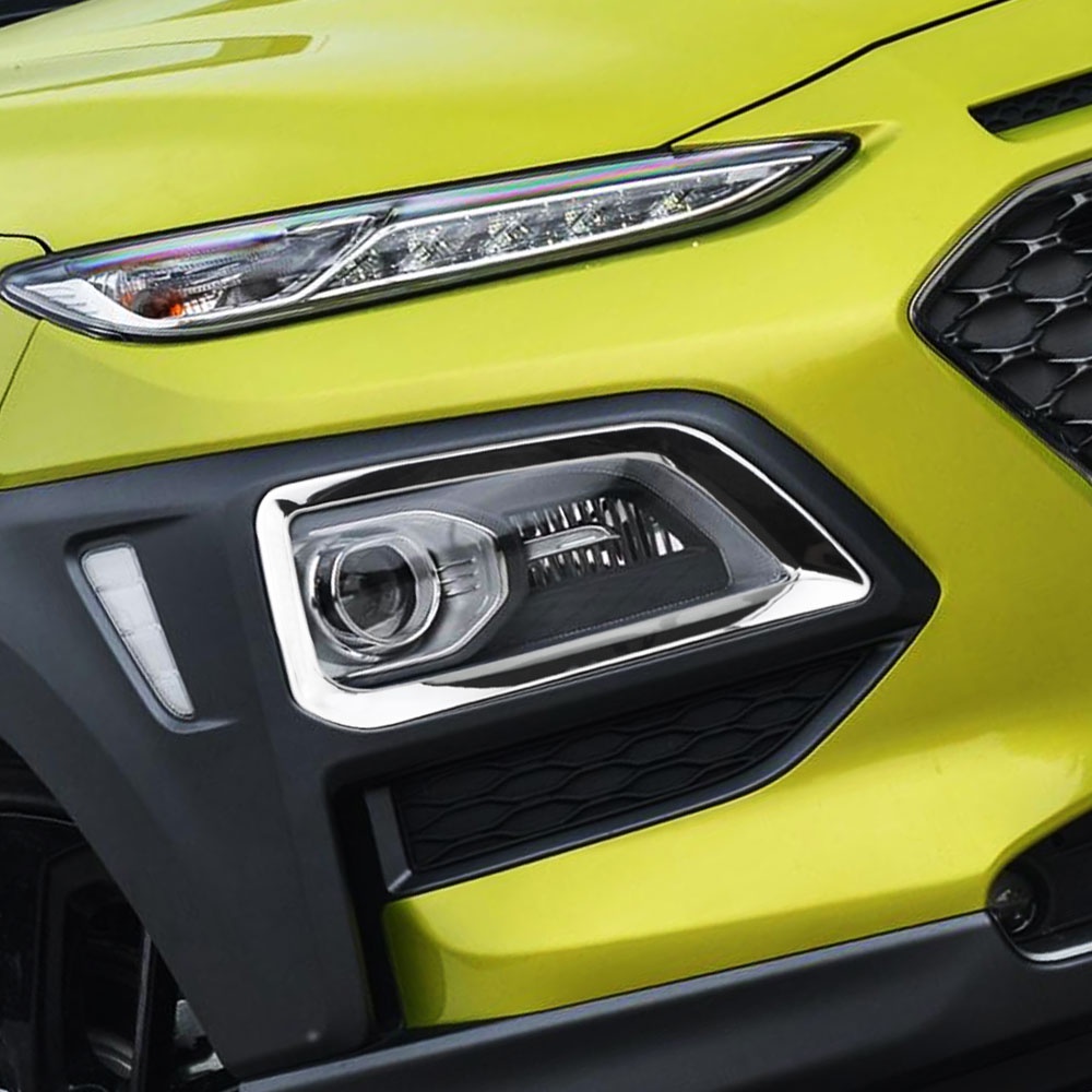 Khung Viền Đèn Sương Mù Phía Trước Bằng ABS Mạ Chrome Cho Hyundai Kona Encino Kauai SUV 2018 2019