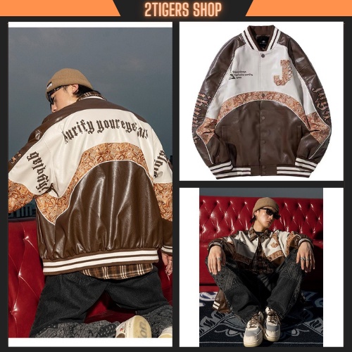 Áo khoác bomber unisex , thời trang đường phố Mỹ 2022, áo khoác bóng chày form rộng cá tính