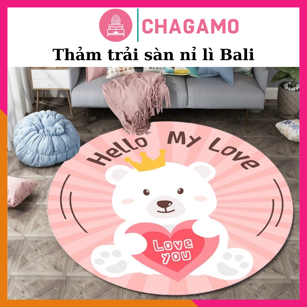 Thảm trải sàn bali hình tròn thảm lau chân hoạ tiết đẹp