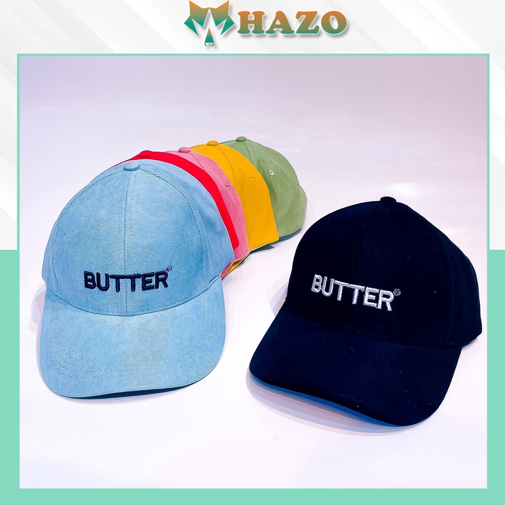 Mũ Lưỡi Trai Nón Kết Thêu Chữ Butter Fashion 389 Phong Cách Ulzzang Form Unisex Nam Nữ - Hazo