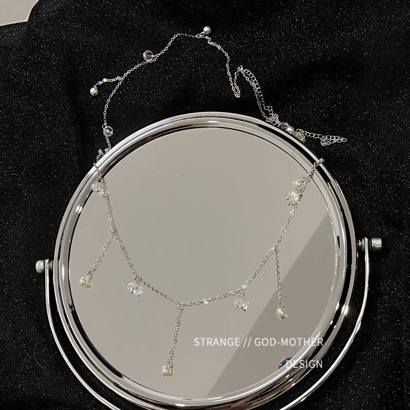 Thắt Lưng Dây Xích Mảnh Đính Ngọc Trai Phối Tua Rua Thời Trang Quyến Rũ Cho Nữ