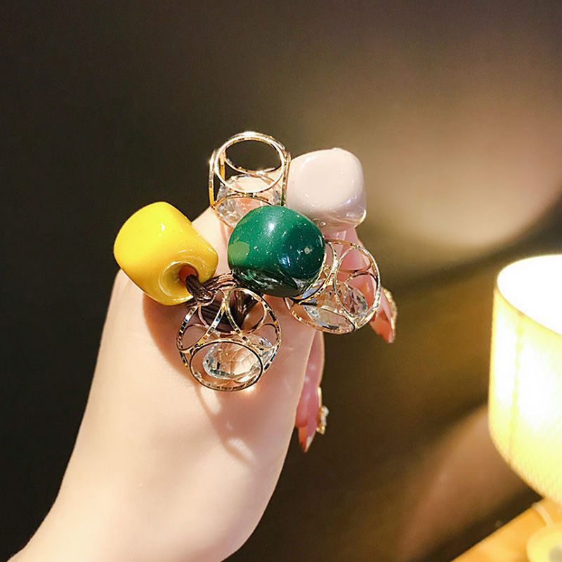 Dây cột tóc cao su đính đá pha lê phong cách thời trang Hàn Quốc