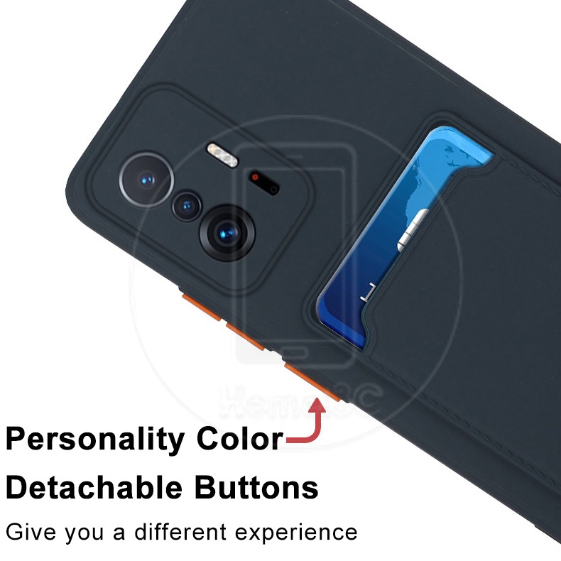 Ốp điện thoại silicone mềm có ngăn đựng thẻ cho Xiaomi Mi 11T Pro Xiaomi11T Xiaomi11TPro 5G