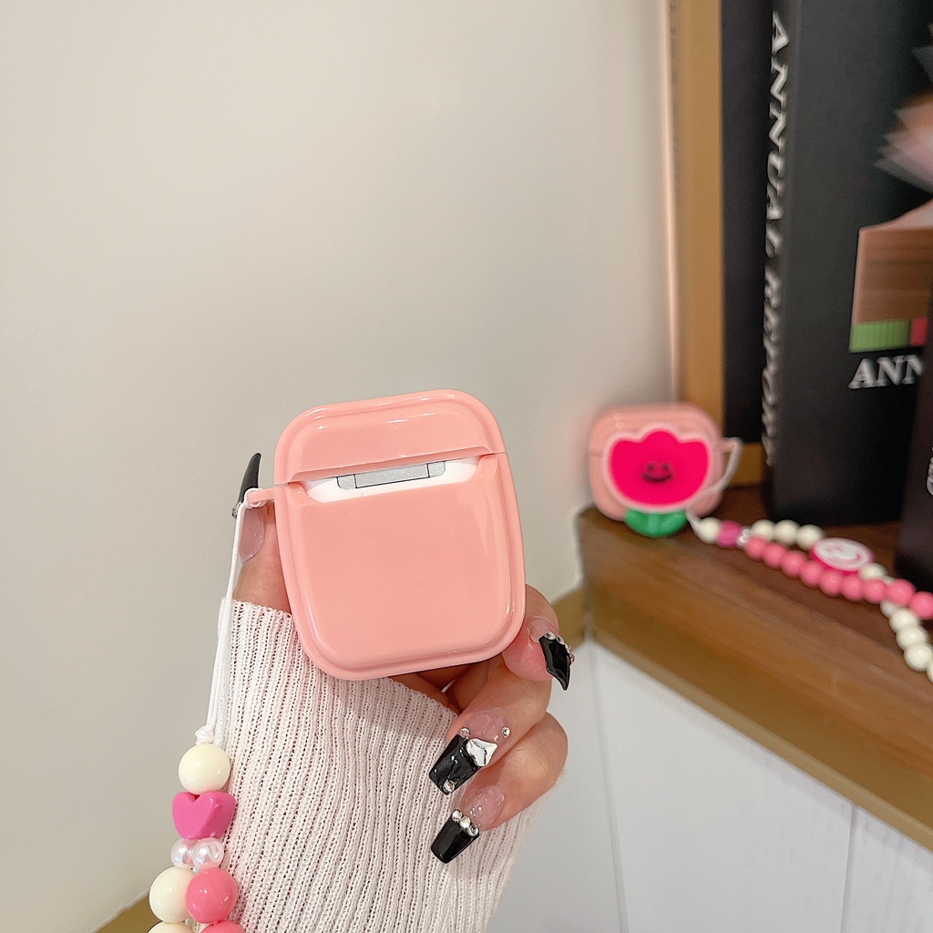 Vỏ Bảo Vệ Hộp Sạc Tai Nghe Bluetooth airpods 1 / 2 pro 3 Hình Hoa Tulip 3D Dễ Thương Kèm Dây Đeo Sợi Xích Thời Trang