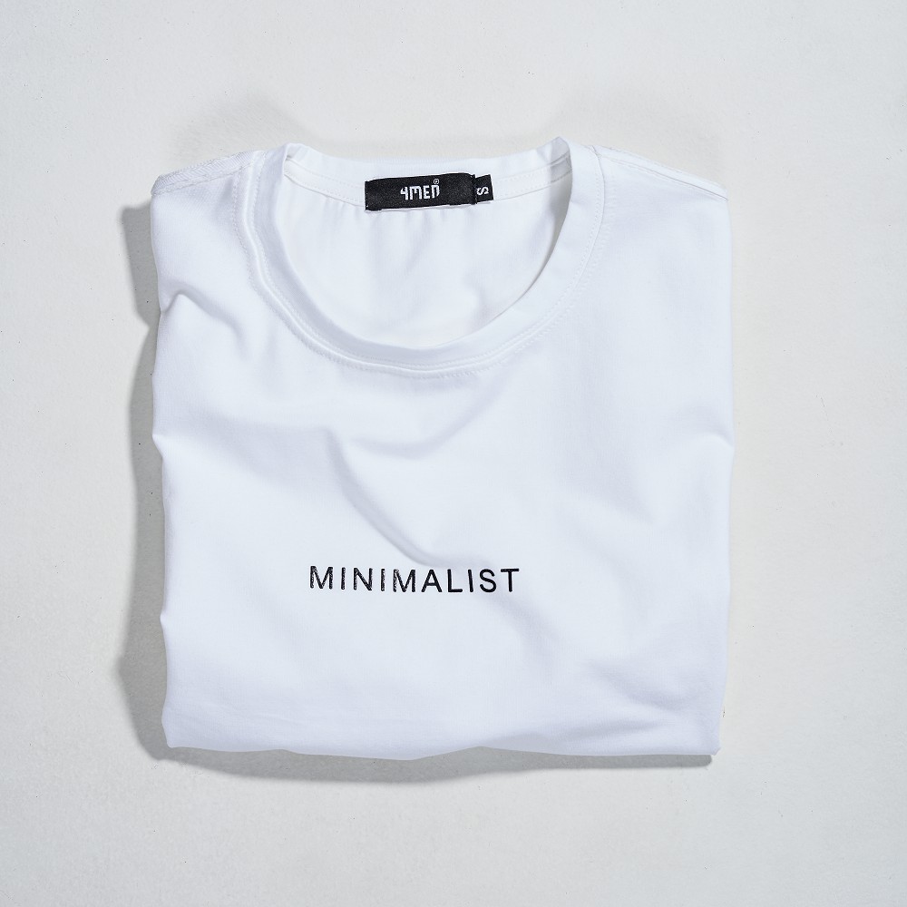 Áo thun nam cổ tròn 4MEN AT029 ngắn tay, in chữ MINIMALIST, vải thun cotton cao cấp đẹp dày dặn, thoáng mát | BigBuy360 - bigbuy360.vn