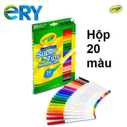 Bút lông màu Crayola Super Tips 10 màu - 20 màu rửa được dễ dàng