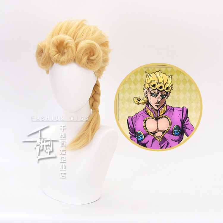 Bộ Tóc Giả Bằng Sợi Tổng Hợp Kháng Nhiệt Hóa Trang Nhân Vật JoJo's Bizarre Adventure Giorno Giovanna