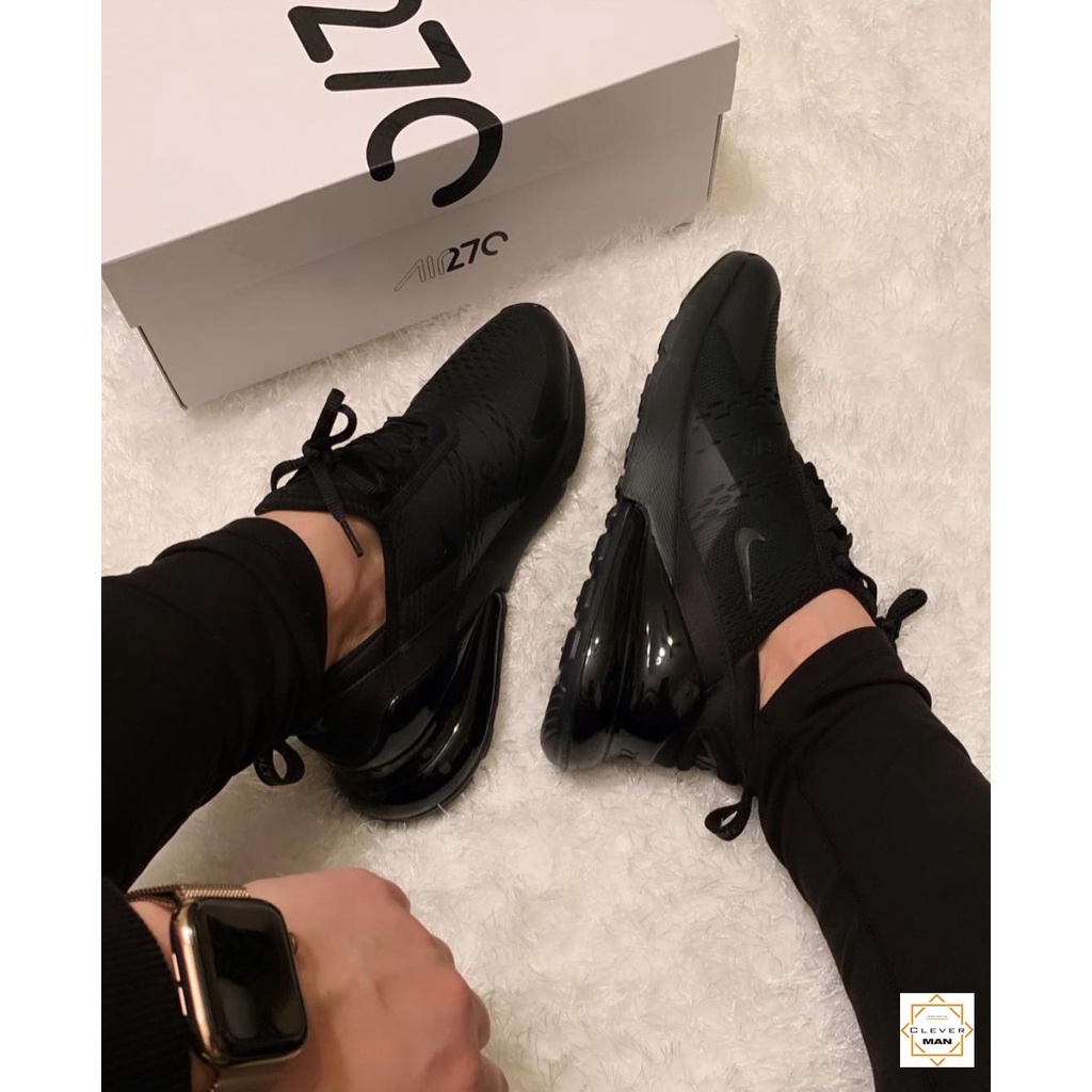 Giày Thể Thao Air Max 270 Full đen Cổ Thấp Phù Hợp Cho Nam Và Nữ