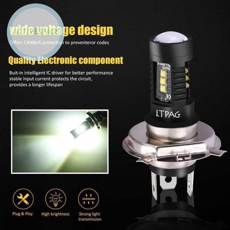 Set 2 đèn pha xe hơi H4 9003 60W 1800LM 6000K COB LED chuyên dụng