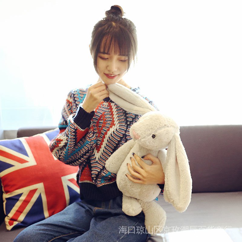 Thú nhồi bông hình thỏ tai dài dễ thương cho bé)