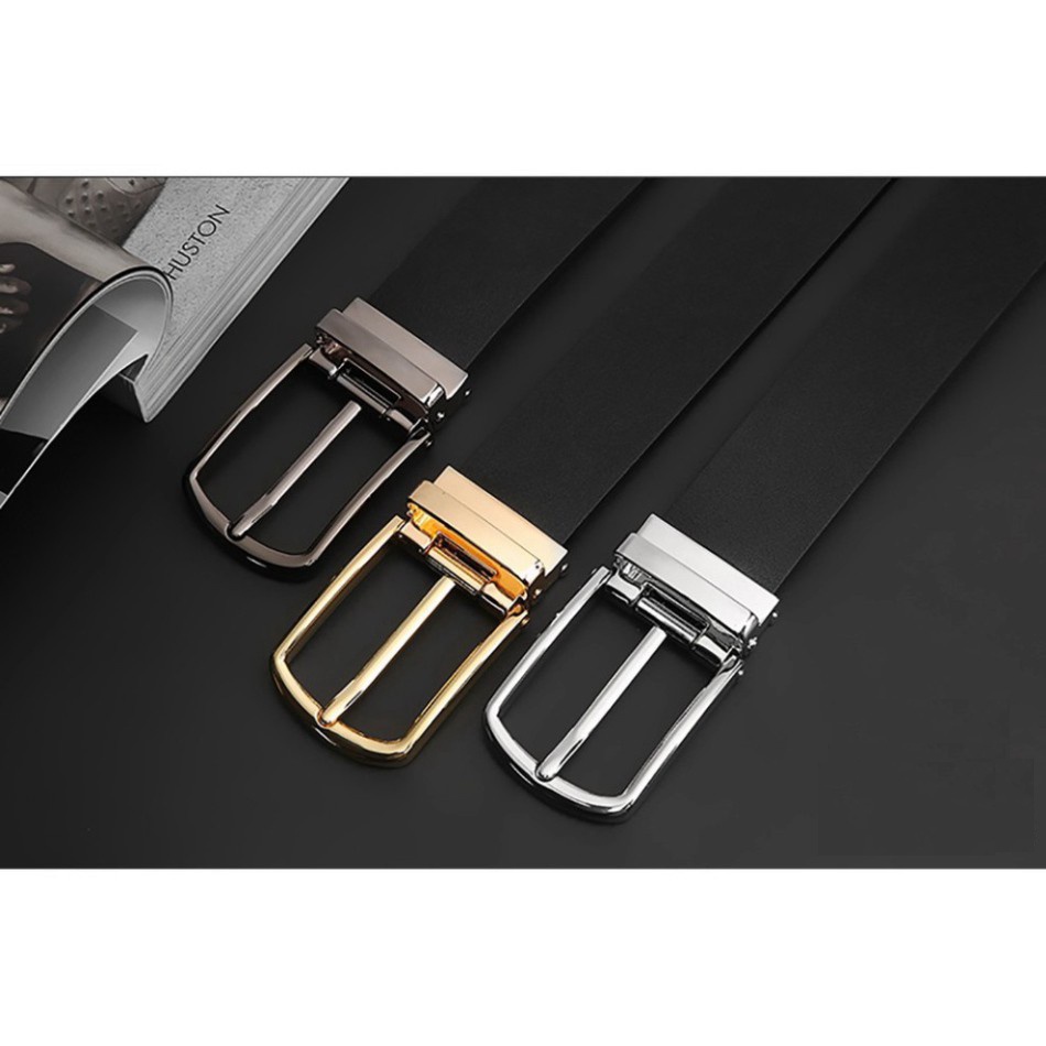 Dây lưng nam da bò thật 100%, Loại da bò dày 1 lớp siêu bền, Full hộp