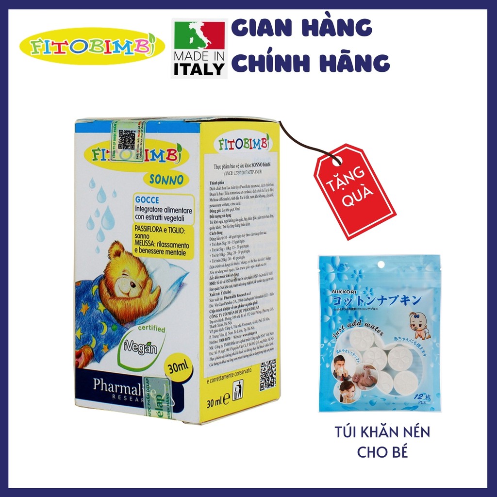 Fitobimbi Sonno -  Siro giúp trẻ ngủ ngon giấc tự nhiên (30ml)