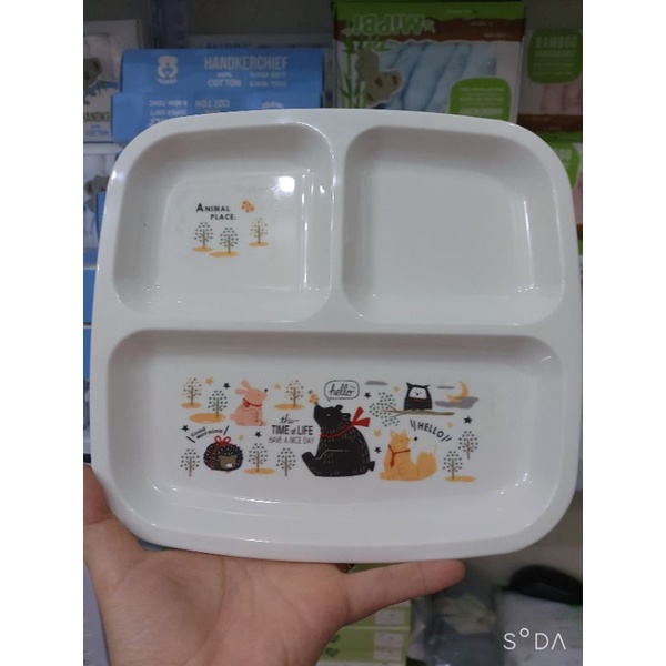 Khay ăn dặm cho bé 3 ngăn