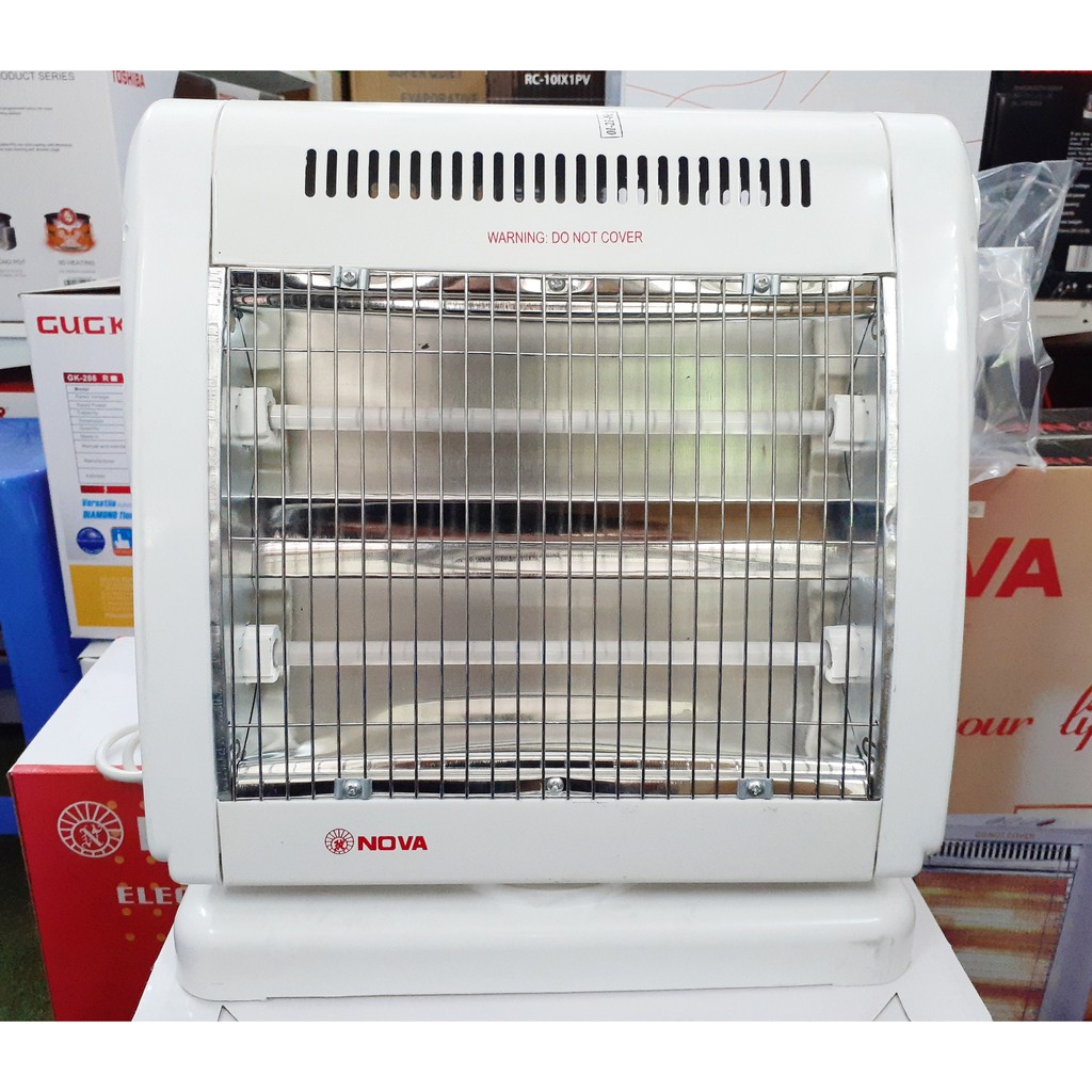 Đèn sưởi Nova FG-10A (2 bóng) và DH-066 (3 bóng), xoay tự động, bóng sưởi halogen, công suất tối đa 1.200W