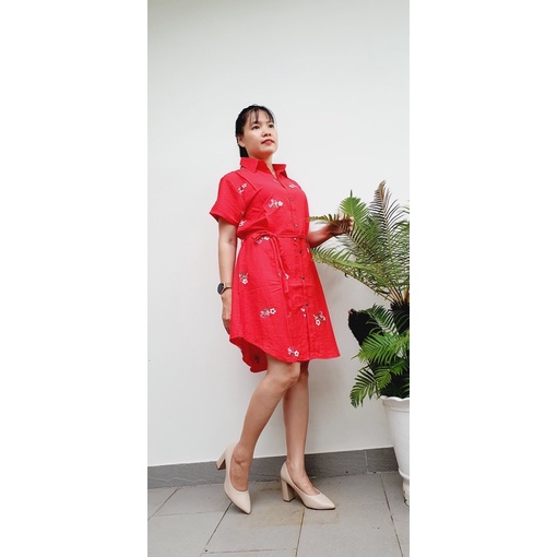 Đầm suông sơ mi form suông rộng thời trang trẻ