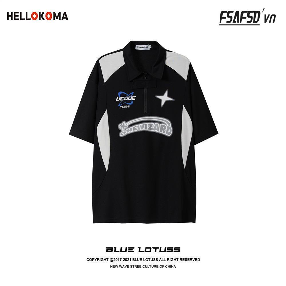 Áo Thun POLO Ngắn Tay Phối Màu In Họa Tiết Thời Trang Mùa Hè Mới Cho Nam