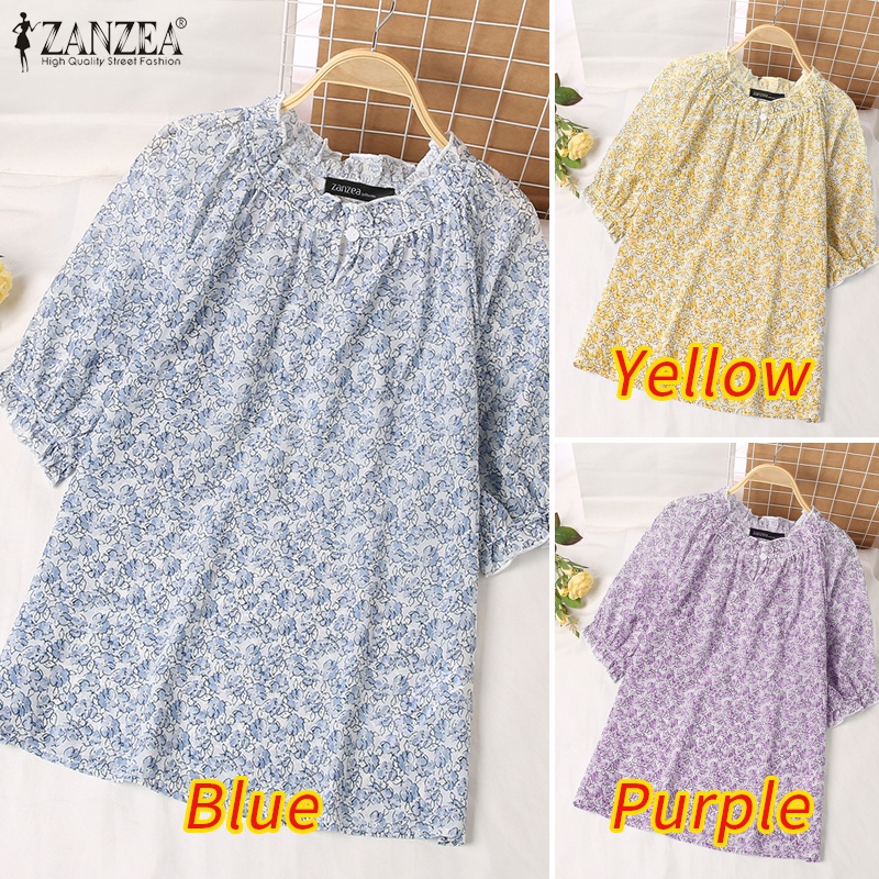 Áo Zanzea phối ren hoa tay lửng thanh lịch dành cho nữ